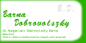 barna dobrovolszky business card